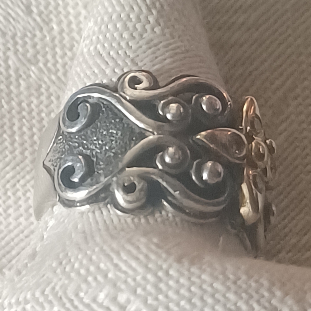Konstantino Diamond Scroll Ring, SS &18k, Size 5.5 - Picture 3 of 13